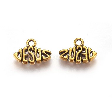 Antique Golden Word Alloy Charms