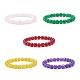 Natural Malaysia Jade(Dyed) Round Beaded Stretch Bracelet(BJEW-JB07635)-1
