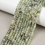 Natural Prehnite Beads Strands, Faceted, Cube, 4~5x4.5~5x4~4.5mm, Hole: 0.8~1mm, about 94pcs/strand, 15.08~15.20''(38.3~38.6cm)(G-B171-A01-4x4mm)