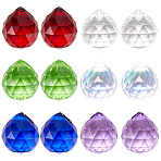 Teardrop Transparent K9 Glass Pendants, Crystal Ball Prism Hanging Pendants, for Ceiling Chandelier, Windows, Mixed Color, 23~24x20~21mm, Hole: 1.2~2mm, 20pcs/set(GLAA-SP0001-22)