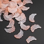 Glass Pendants, Double Engraving, Leaf Charms, Light Coral, 25.5x17x3mm, Hole: 1mm(GLAA-CJC0006-01I)