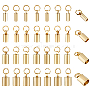 32Pcs 4 Style 201 Stainless Steel Cord Ends, End Caps, Column, Golden, 8.5~10x3~6mm, Hole: 2.5~4mm, Inner Diameter: 2.4~5mm, 8Pcs/style(STAS-UN0053-15G)