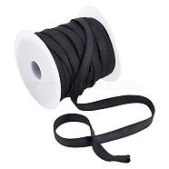 Nylon Ribbon, Underwire Replacement Bra Cover Band Ribbon, for Sewing Accessories, Black, 3/8 inch(10mm), about 27.34 Yards(25m)/Roll(OCOR-WH0046-06A)