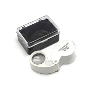 40x-25mm Jewelry Identifying Type Magnifying Glass Portable Magnifiers, White, 57x32x25mm, Glass: 23mm, Magnification: 40X(TOOL-A007-B05)