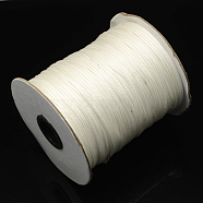 Korean Waxed Polyester Cords, White, 1.5mm, about 200yards/roll(600 feet/roll)(YC-Q002-1.5mm-124)