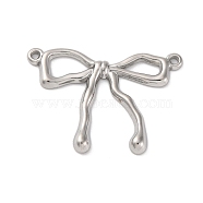 Non-Tarnish 304 Stainless Steel Connector Charms Links, Bowknot, Stainless Steel Color, 20.5x28x2mm, Hole: 1mm(STAS-U018-04P-03)