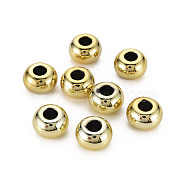 UV Plating Acrylic European Beads, Rondelle, Gold, 14x9mm, Hole: 5.5mm(PACR-T005-11A)