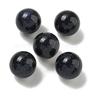 Synthetic Blue Goldstone Round Ball Figurines Statues for Home Office Desktop Decoration, 20mm(G-P532-02A-01)