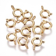Ion Plating(IP) 304 Stainless Steel Spring Ring Clasps, Golden, 8x1.8mm, Hole: 2.5mm(STAS-F224-02G-C)