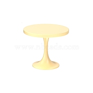 Plastic Round Table Mini Model, Micro Landscape Dollhouse Accessories, Pretending Prop Decorations, Yellow, 43x40mm(PW-WG191A2-01)