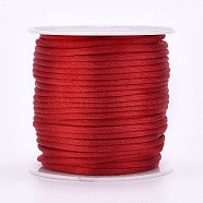 Nylon Thread, Rattail Satin Cord, Red, 1mm, about 87.48 yards(80m)/roll(LW-K001-1mm-700)