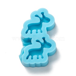 DIY Pendant Silhouette Silicone Molds, for Earring Makings, Resin Casting Molds, For UV Resin, Epoxy Resin Jewelry Making, Dog, Deep Sky Blue, 27.5x16x5mm, Inner Diameter: 11x11.5mm(DIY-G042-13)