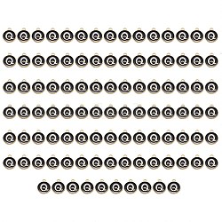 Golden Plated Enamel Alloy Charms, Enamelled Sequins, Flat Round, Black, Letter.Q, 14x12x2mm, Hole: 1.5mm, 100pcs/Box(ENAM-SZ0001-26B-Q)