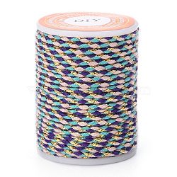 4-Ply Cotton Cord, Handmade Macrame Cotton Rope, for String Wall Hangings Plant Hanger, DIY Craft String Knitting, Purple, 1.5mm, about 4.3 yards(4m)/roll(X-OCOR-Z003-D35)