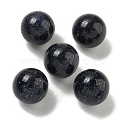 Synthetic Blue Goldstone Round Ball Figurines Statues for Home Office Desktop Decoration, 20mm(G-P532-02A-01)