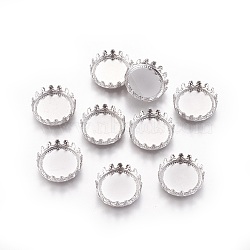 316 Surgical Stainless Steel Serrated Edge Bezel Cups, Cabochon Settings, Flat Round, Stainless Steel Color, Tray: 12mm; 13x3.5mm(STAS-I118-08P-01)