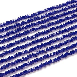 Glass Beads Strands, Imitation Jade Glass, Faceted, Polygon, Dark Blue, 2.5x2.5x2.5mm, Hole: 0.7mm, about 132pcs/strand, 29cm(GLAA-L031-01-C16)