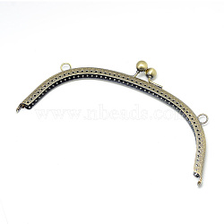 Iron Purse Frame Handle for Bag Sewing Craft Tailor Sewer, Antique Bronze, 105x205x12mm, Hole: 1.5~8.5mm(FIND-T008-066AB)