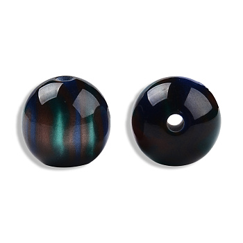Resin Beads, Imitation Gemstone, Round, Light Sea Green, 13.5x13mm, Hole: 2~2.3mm