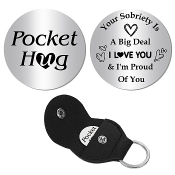 201 Stainless Steel Commemorative Coin, Pocket Hug Coin, Inspirational Quote Coin, Decision Maker, Flat Round, Stainless Steel Color, Word, 30x2mm