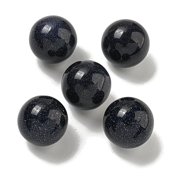 Synthetic Blue Goldstone Round Ball Figurines Statues for Home Office Desktop Decoration, 20mm