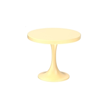 Plastic Round Table Mini Model, Micro Landscape Dollhouse Accessories, Pretending Prop Decorations, Yellow, 43x40mm