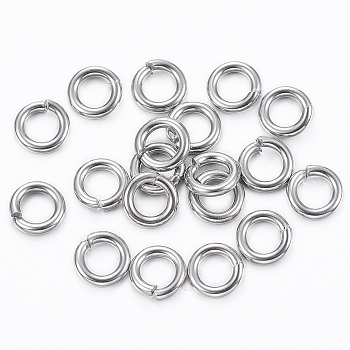 304 Stainless Steel Jump Rings, Open Jump Rings, Stainless Steel Color, 18 Gauge, 5x1mm, Inner Diameter: 3mm