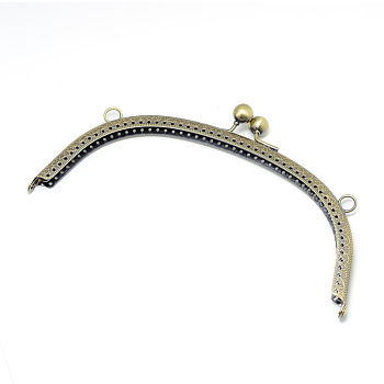 Iron Purse Frame Handle for Bag Sewing Craft Tailor Sewer, Antique Bronze, 105x205x12mm, Hole: 1.5~8.5mm