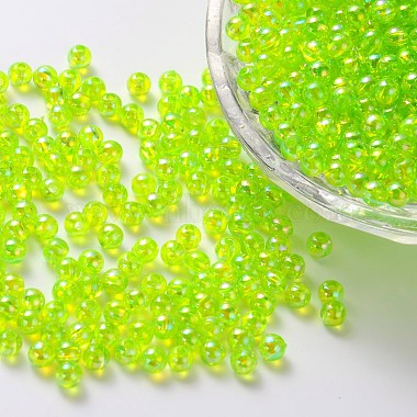 6mm LawnGreen Round Acrylic Beads