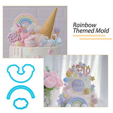 プラスチック製の虹と雲のフォンダンカッターセット(DIY-FH0006-07)-6