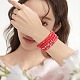 8Pcs 8 Style Natural Red Agate & Glass & Polymer Clay Heishi Surfer Stretch Bracelets Set(BJEW-SW00083)-3