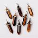 Natural Tiger Eye Double Terminated Pointed Pendants(G-F295-05B)-1