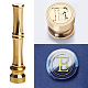 Golden Tone Brass Wax Seal Stamp Head with Bamboo Stick Shaped Handle(STAM-K001-05G-E)-1