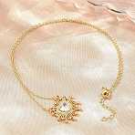 Brass Pave Clear Cubic Zirconia and Glass Heart Pendant Necklaces, Cadmium Free & Lead Free, Rack Plating, Long-Lasting Plated, Real 18K Gold Plated, 18.50 inch(47cm)(KK-CBA4547-11G)