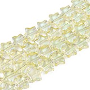 Electroplate Glass Beads Strand, AB Color, Star, Light Goldenrod Yellow, 8.5x9x3mm, Hole: 0.8mm, about 79~80pcs/strand, 24.80 inch~ 25.20 inch(63~64cm)(X-EGLA-S188-17-B03)