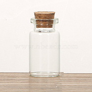 Glass Cork Bottles Ornament, Glass Empty Wishing Bottles, Column, Clear, 2.2x4cm, Capacity: 8ml(0.27fl. oz)(CON-PW0001-038C)