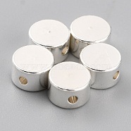 Brass Beads, Long-Lasting Plated, Flat Round, 925 Sterling Silver Plated, 5x3mm, Hole: 1mm(KK-O133-311A-S)