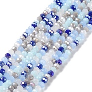 Glass Beads Strands, Faceted, Rondelle, Thistle, 4x3mm, Hole: 0.4mm, about 123~127pcs/strand, 15.75~16.5 inch(40~42cm)(EGLA-A034-M4mm-40)