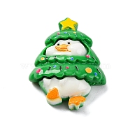 Christmas Duck Theme Opaque Resin Cabochons, Christmas Tree, 31x24x9mm(RESI-Q010-03E)