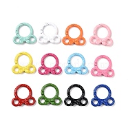 Spray Painted Alloy Spring Gate Rings, Rings with Bowknot, Mixed Color, 35x37.5x7mm, Hole: 7mm, inner diameter: 19mm(PALLOY-K257-07)