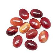Natural Agate Cabochons, Dyed, Oval, FireBrick, 18x13x5mm(G-R415-13x18-01)