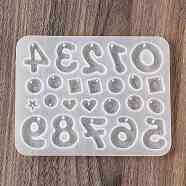 Silicone Pendant Molds, Resin Casting Molds, Alphabet, White, 94x120x6mm, Hole: 1.2mm(SENE-M003-04C)