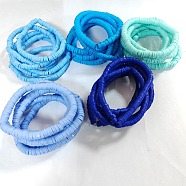 30Pcs 5 Colors Polymer Clay Heishi Surfer Stretch Bracelets Set, Stackable Preppy Bracelets, Mixed Color, Inner Diameter: 2 inch(5.2cm), 6Pcs/color(BJEW-SW00135)