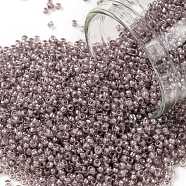 TOHO Round Seed Beads, Japanese Seed Beads, (353) Lavender Lined Crystal, 15/0, 1.5mm, Hole: 0.7mm, about 15000pcs/50g(SEED-XTR15-0353)