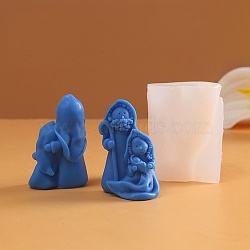 DIY Nativity Scene Candle Silicone Molds, for Scented Candle Making, Birth of Jesus, White, 64x51x28mm, Inner Diameter: 41x23mm(AJEW-M212-01B)