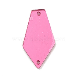 Pentagon Tie Acrylic Sew On Mirror Rhinestones, Costume Clothing Decoration, Hot Pink, 27.5x14.5x1.3mm, Hole: 1.4mm(MACR-G065-07A-02)