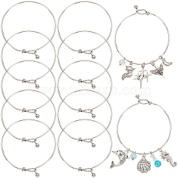 12Pcs 304 Stainless Steel Bangles, Stainless Steel Color, 0.15cm, Inner Diameter: 2-5/8 inch(6.8cm)(BJEW-SC0001-28)