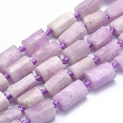 Natural Kunzite Beads Strands, Spodumene Beads, Column, Faceted, Frosted, 8~12x6~7mm, Hole: 1mm, about 31~35pcs/strand, 15.7~16.1 inch(40~41cm)(G-O170-43)