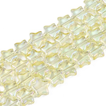 Electroplate Glass Beads Strand, AB Color, Star, Light Goldenrod Yellow, 8.5x9x3mm, Hole: 0.8mm, about 79~80pcs/strand, 24.80 inch~ 25.20 inch(63~64cm)