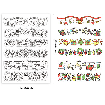 Custom PVC Plastic Clear Stamps, for DIY Scrapbooking, Photo Album Decorative, Cards Making, Christmas Bell, 160x110x3mm